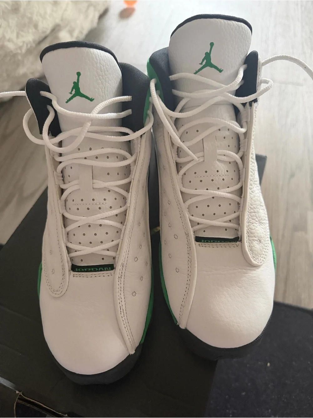 Kids Green & White Basketball Sneakers